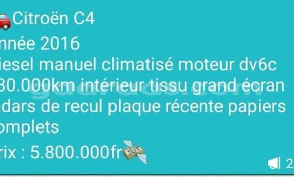 Acheter Occasion Voiture Citroen C4 Blanc à Dakar, Dakar Acheter Occasion Voiture Citroen C4 Blanc à Dakar, Dakar