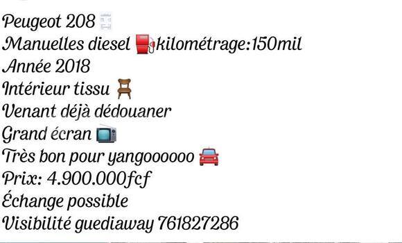 Buy Used Peugeot 208 White Car in Dakar in Dakar Buy Used Peugeot 208 White Car in Dakar in Dakar