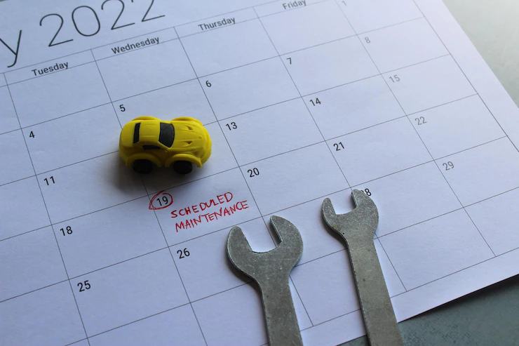 Calendario herramientas carro illustrat